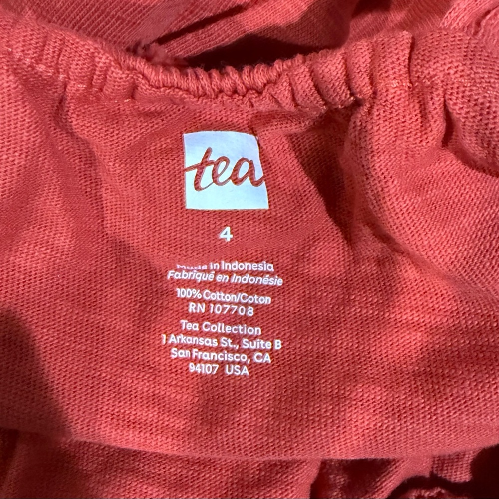 Tea Collection Tassel Trim Ruffle Tank Red Size 4 - Picture 3 of 3